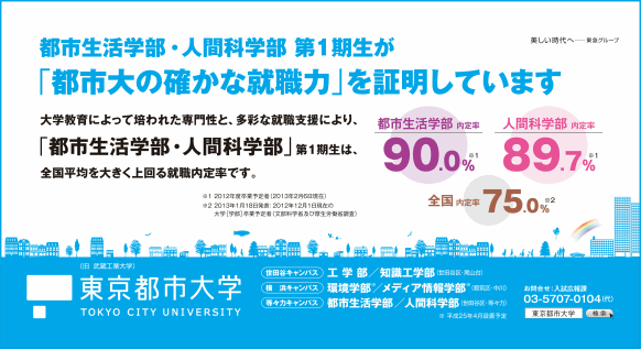 東京都市大学　2013年3月期　電車内広告ポスター